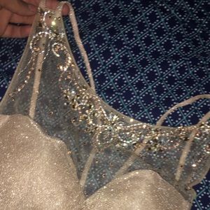 Champagne color dress  wore once great condition